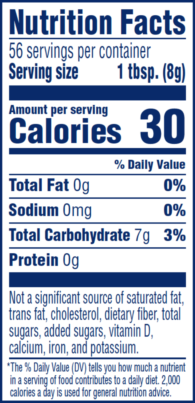 Argo® Corn Starch nutrition label