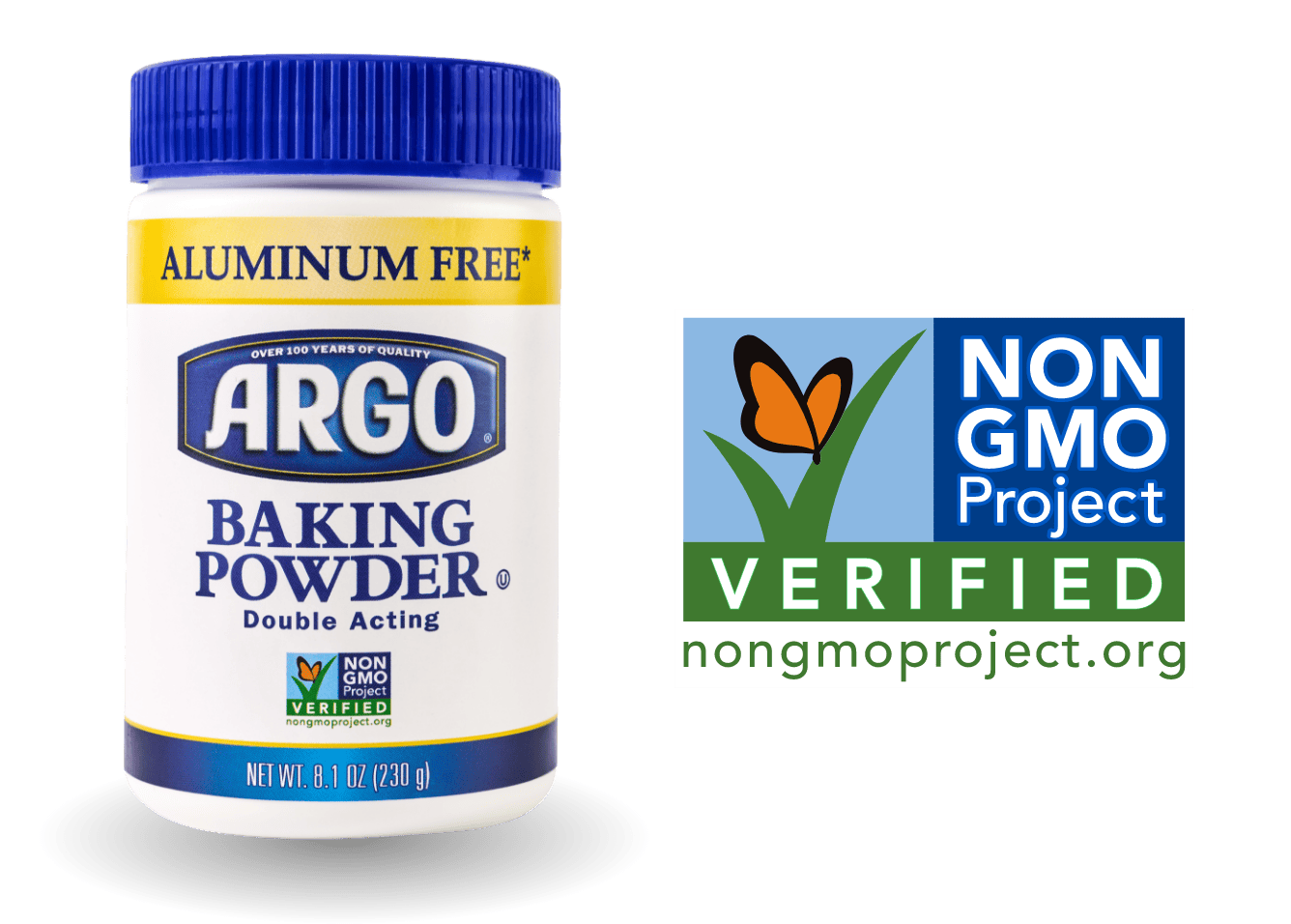 Argo® Baking Powder is Non-GMO Project Verified